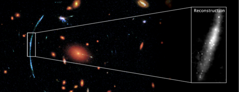 Hubble Pushed Beyond Limits to Spot Clumps of New Stars in Distant Galaxy